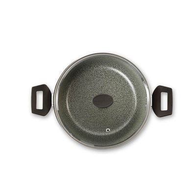 Caçarola Ekó 22cm Antiaderente 3,9L Tampa Vidro Multiflon Verde