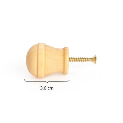 Kit 20 Puxadores de Madeira Redondos P/ Móveis Gavetas Armários Modelo Peão