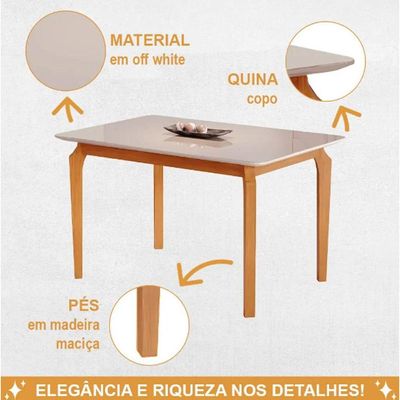 Mesa De Jantar Alegra Jcm Movelaria Cinamomo/off 1,80m