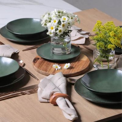 Aparelho de Jantar Porto Brasil Orgânico Arauco 30 Peças Cerâmica Stoneware Verde Mesa Posta