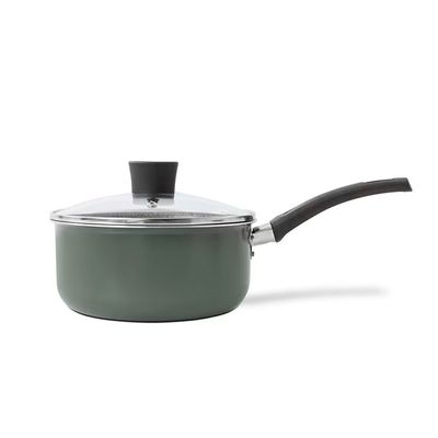 Panela Ekó Alumínio 2L 18cm Antiaderente Tampa de Vidro Multiflon Verde