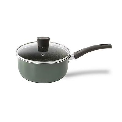 Panela Ekó Alumínio 2L 18cm Antiaderente Tampa de Vidro Multiflon Verde