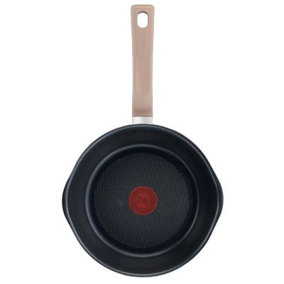 Panela Wok One Pick Pot 22cm Alumínio Antiaderente Indução Tampa Vidro T-FAL Vanilla