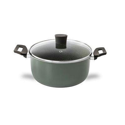 Caçarola Ekó 20cm Antiaderente 2,7L Tampa Vidro Multiflon Verde