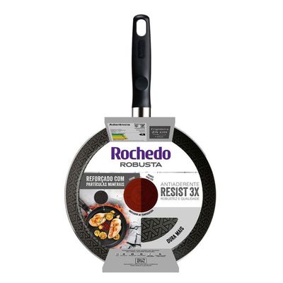 Frigideira Rochedo Robusta 24cm Grafite Grafite