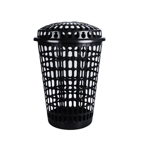 Cesto de Roupa Mb Redondo Telado com Tampa Preto 60L Cesto de Roupa Mb Redondo Telado com Tampa Preto 60L