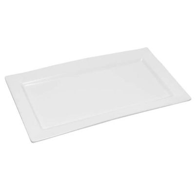 Travessa Melamina Branca 35x20cm Wolff Bandeja Rasa Servir Sushi Porções