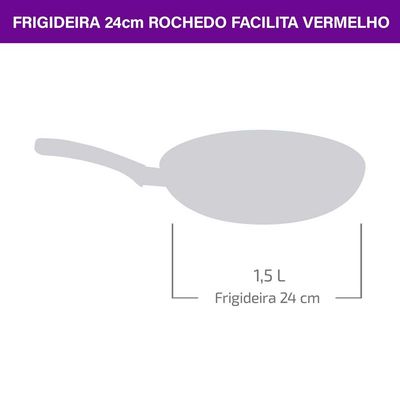 Frigideira Antiaderente Facilita Rochedo Vermelho 24cm
