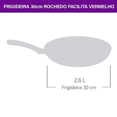 Frigideira Antiaderente Facilita Rochedo Vermelho 30cm