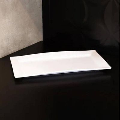 Kit 2 Travessas 35x20cm Wolff Melamina Branca Cozinha Bandeja Rasa Servir Sushi Porções