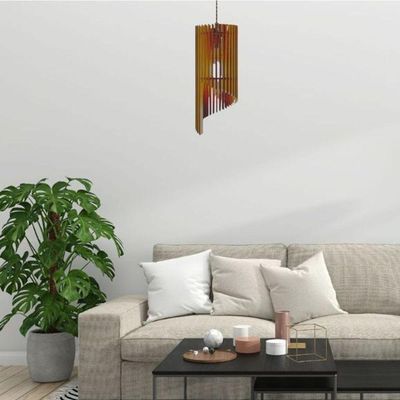 Luminária Teto Tipo Pendente Mística Mdf - Completa Cor: Mdf Cru