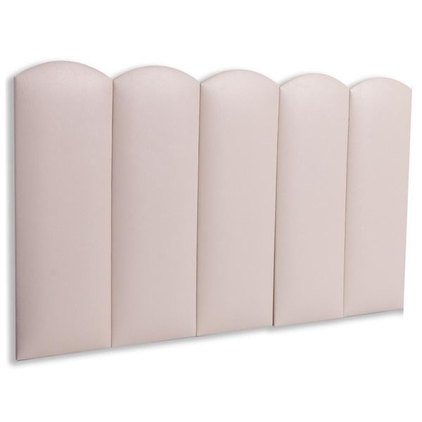 Cabeceira Solteiro Kit 5 Placas Modelo Nuvem - Courino Marfim / Off White