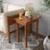 Mesa Lateral 50x35 Ripada Madeira Rustica Castanho