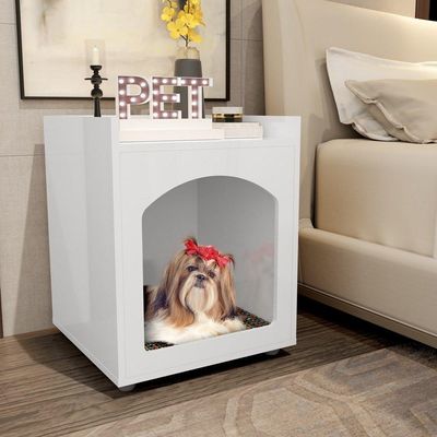 Mesa Cabeceira Casinha De Cachorro-gato Pet Branco - Ofertamo