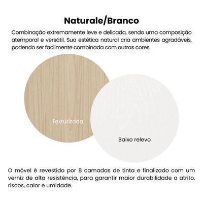 Mesa De Apoio 1 Gaveta 65 Cm Porta Usb Naturale Arly Naturale Branco