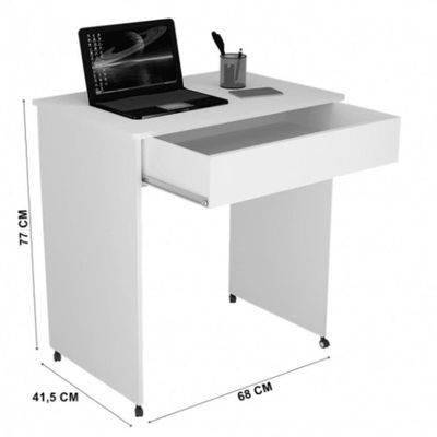 Mesa Escrivaninha Compacto Not 0,70 Para Quarto E Office Com Gaveta Off White-freijó