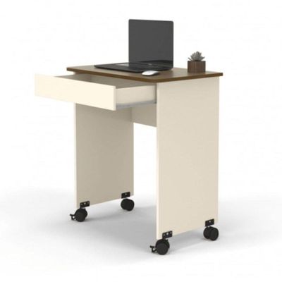 Mesa Escrivaninha Compacto Not 0,70 Para Quarto E Office Com Gaveta Off White-freijó