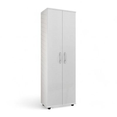 Armário Multiuso Com Prateleiras Sofisticado Topázio Branco