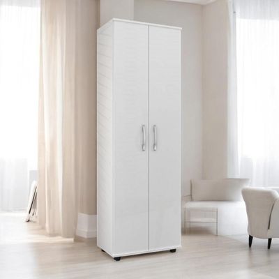 Armário Multiuso Com Prateleiras Sofisticado Topázio Branco