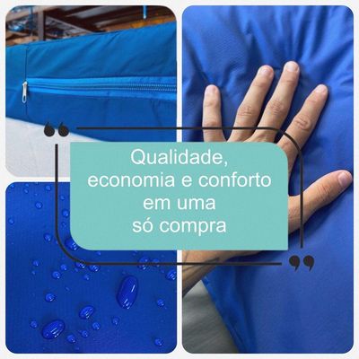 Capa P/ Colchão Solteiro Tipo Hospitalar Impermeável Azul Tamanho:78x188x20cm