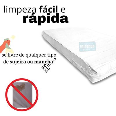 Capa Impermeável Para Colchão Casal Feita Em Napa Hospitalar 138x188x12cm - Branca