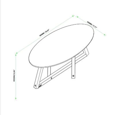 Mesa De Centro Sala De Estar Classic Oval Off White