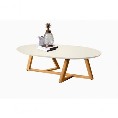 Mesa De Centro Sala De Estar Classic Oval Off White