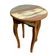 Mesa Lateral Redonda Rústica Em Madeira De Demolição – 40x65cm