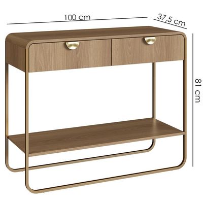 Aparador Organico 2 Gavetas 100 Cm 28066 Artesano Hanover Dourado
