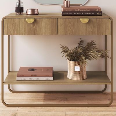 Aparador Organico 2 Gavetas 100 Cm 28066 Artesano Hanover Dourado