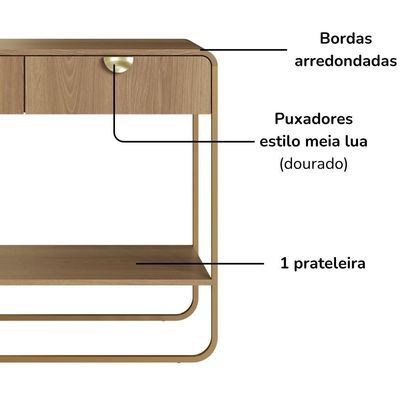 Aparador Organico 2 Gavetas 100 Cm 28066 Artesano Hanover Dourado