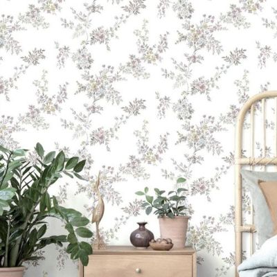 Papel de Parede Happy Floral Branco 12313