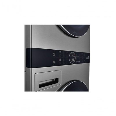 Lavadora e Secadora Elétrica Smart LG WashTower 17kg Aço Escovado com Inteligência Artificial AIDD WK17VS6A 220V