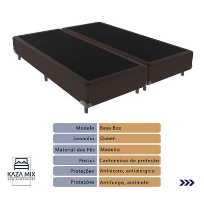 Cama Box Marrom E Colchão Queen Evolution Probel