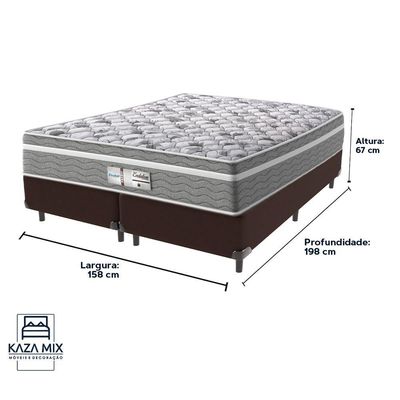 Cama Box Marrom E Colchão Queen Evolution Probel