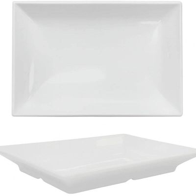 Travessa Melamina Branca 35x22,5cm Wolff Bandeja Servir Porções Retangular