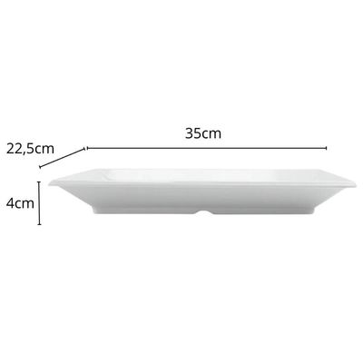 Travessa Melamina Branca 35x22,5cm Wolff Bandeja Servir Porções Retangular