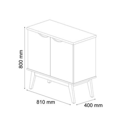 Buffet 02 Portas Prism Branco Acetinado - Patrimar