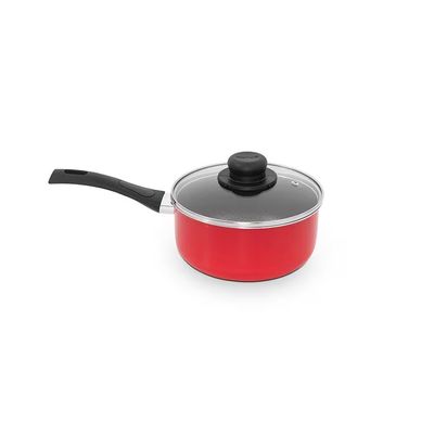 Panela Gourmet 20cm 2,7L Antiaderente com Tampa de Vidro Multiflon Vermelho