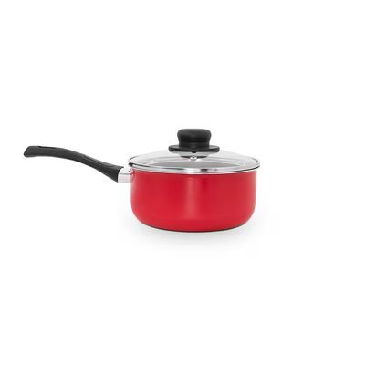 Panela Gourmet 20cm 2,7L Antiaderente com Tampa de Vidro Multiflon Vermelho
