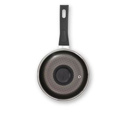 Panela Gourmet 20cm 2,7L Antiaderente com Tampa de Vidro Multiflon Vermelho