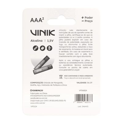 Pilha Alcalina Aaa C-2 1.5v - Vp3ab2a