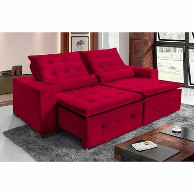 Sofá Spazzio 2lugares 1,60cm Retrátil E Reclinável - De Casa Décor E Estofados Vermelho