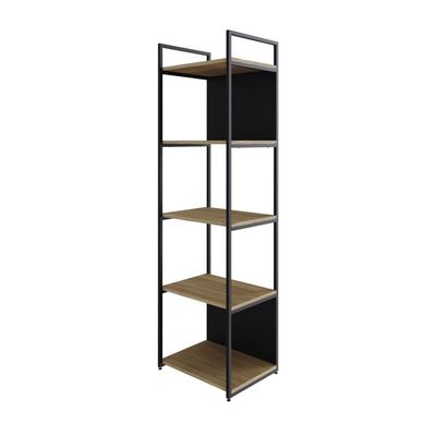 Estante C/05 Prateleiras 152x45x33cm C/fundo Yon Vermont Oak/est.preta Vermont Oak/est.preta
