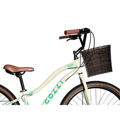 Bicicleta Viena Aro 29 Freio Disco 21v Com Cestão Colli Cor Bronze Tamanho Do Quadro 17 Branco