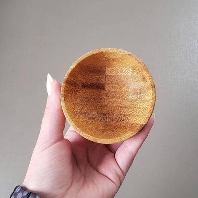 Kit 60 Molheiras de Bambu Lyor Cumbuca Redonda 8x4cm Petisqueira Pequena