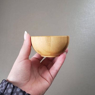 Kit 60 Molheiras de Bambu Lyor Cumbuca Redonda 8x4cm Petisqueira Pequena