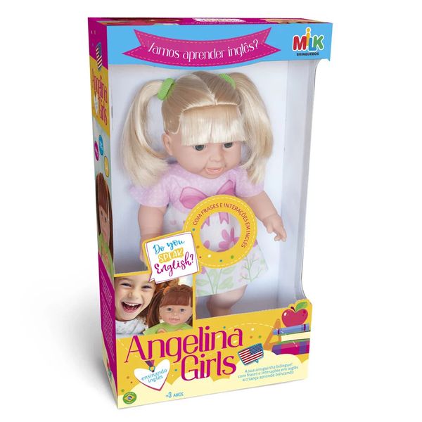 Boneca Milk Angelina Bilíngue Loira Boneca Milk Angelina Bilíngue Loira