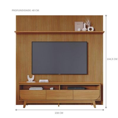 Kit Luna Painel E Rack Com Painel Cumaru