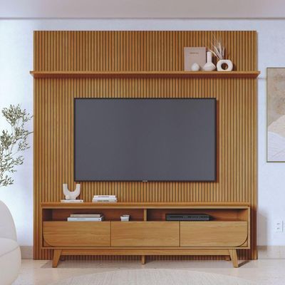 Kit Luna Painel E Rack Com Painel Cumaru